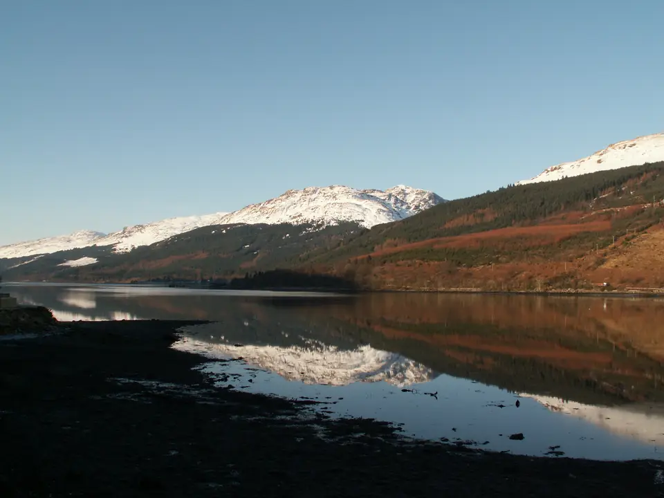 Loch Long at Arrochar with the hills of the Arrochar Alps beyond