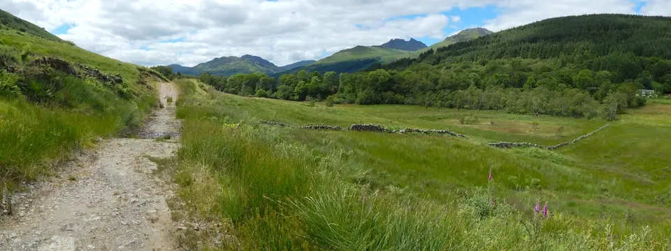 A path on the Three Lochs Way through open hill ground