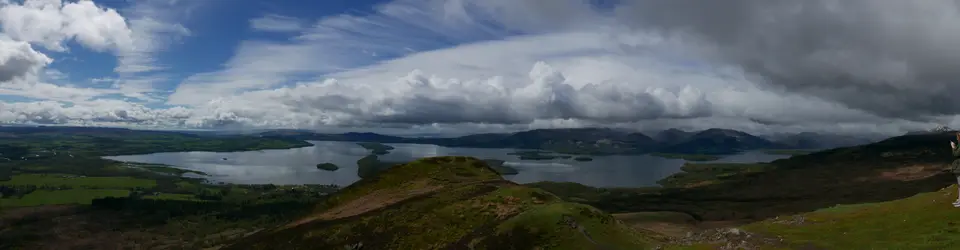 View from the top of Conic Hill over the ridge to Loch Lomond